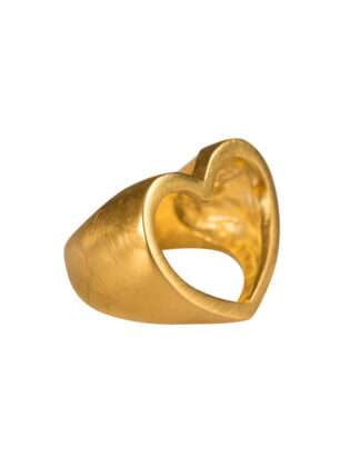 טבעת לב פתוח זהב