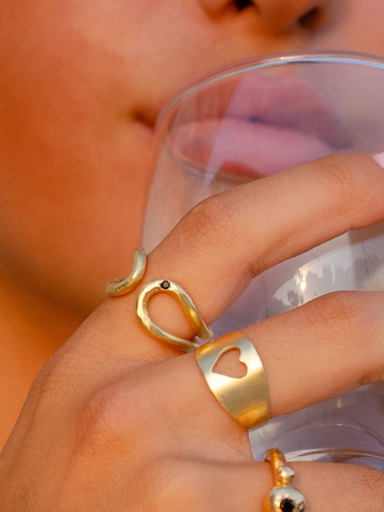 טבעת חותם לב טבעת חותם לב