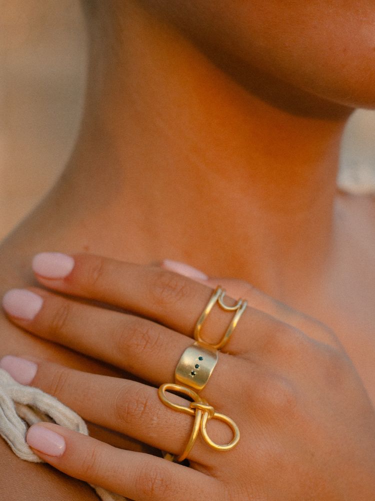 טבעת חותם משובצת טבעת חותם משובצת