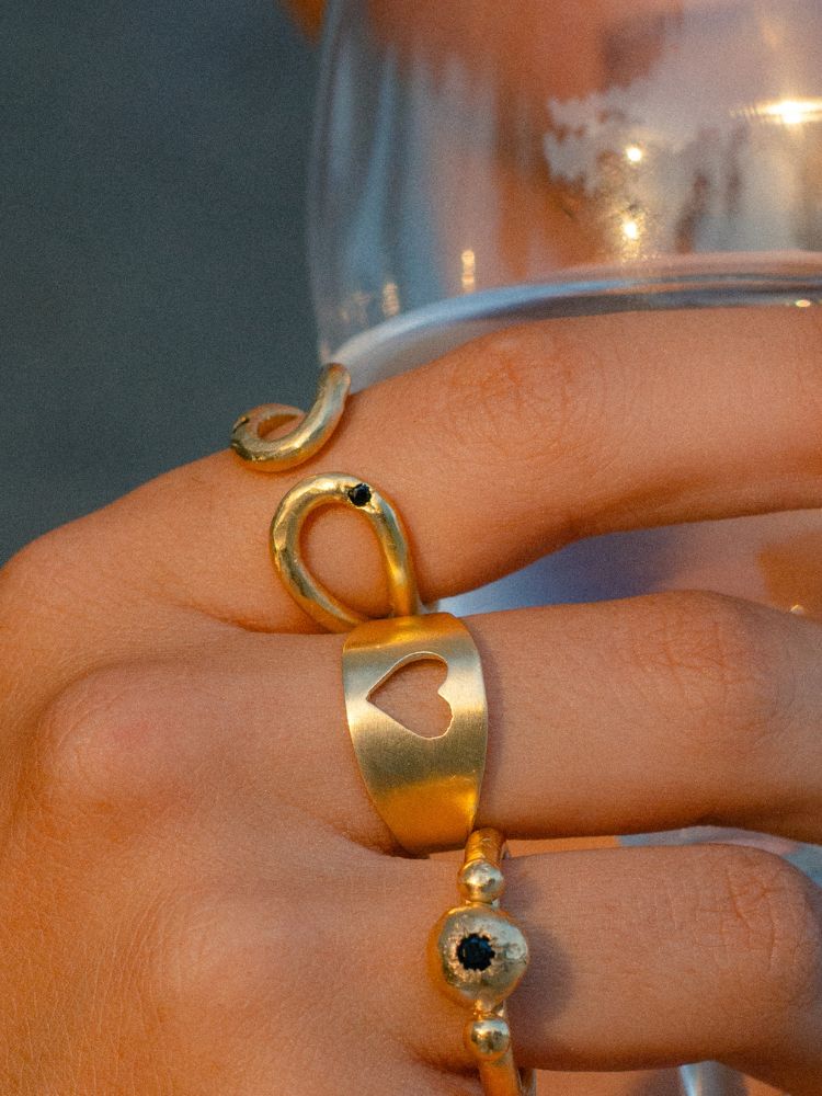 טבעת חותם לב טבעת חותם לב