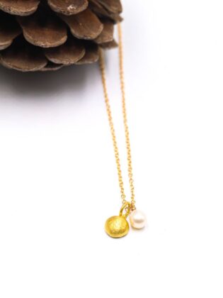 שרשרת טיפת מזל ופנינה