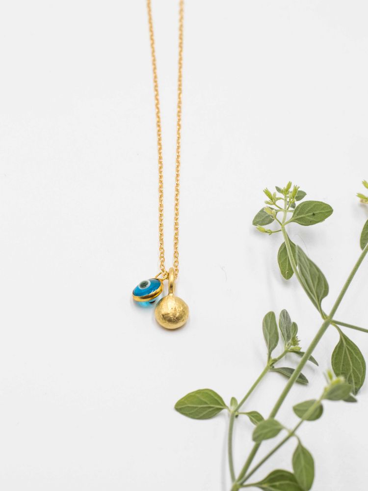 שרשרת טיפה מזל ועין שרשרת טיפה מזל ועין