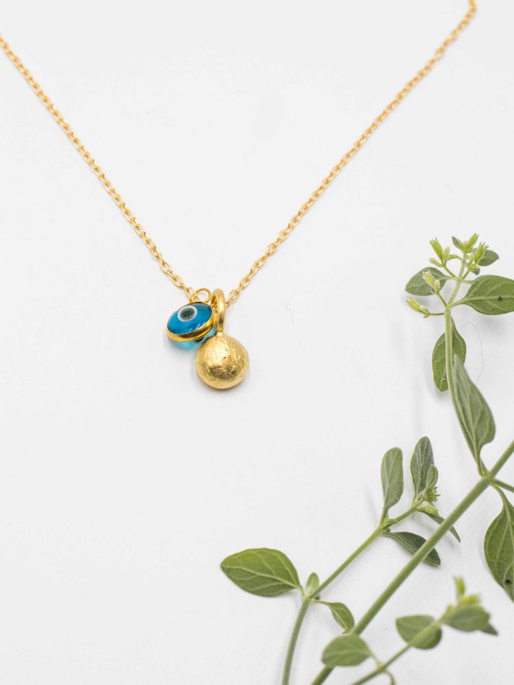 שרשרת טיפה מזל ועין שרשרת טיפה מזל ועין